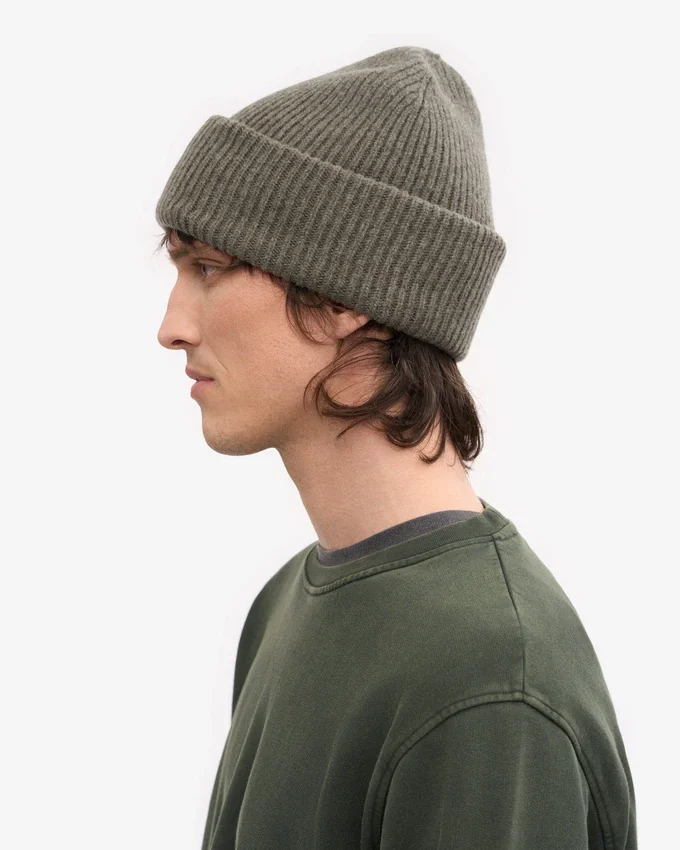 Gorro de lana merino - verde oliva apagado