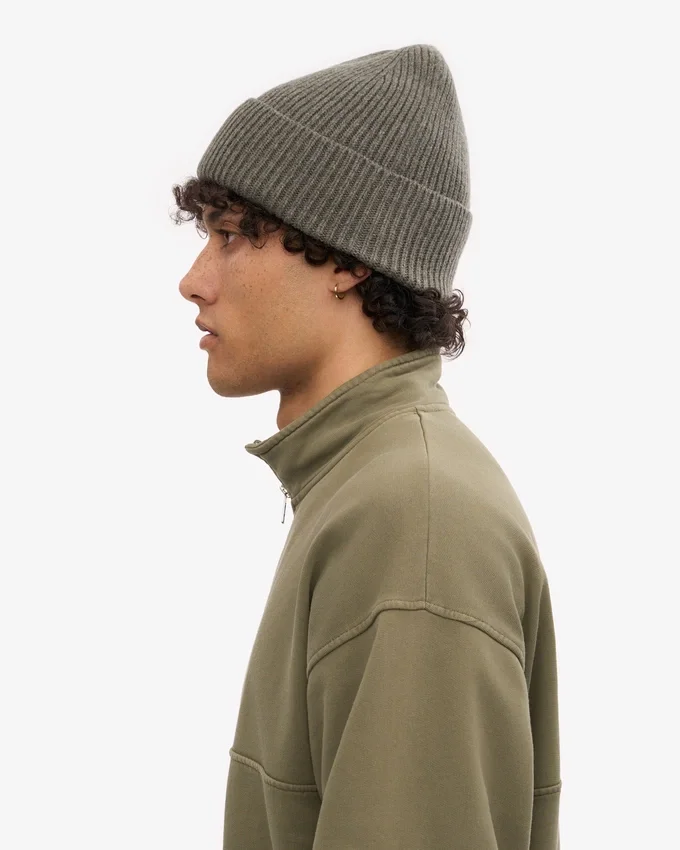 Gorro de lana merino - verde oliva apagado