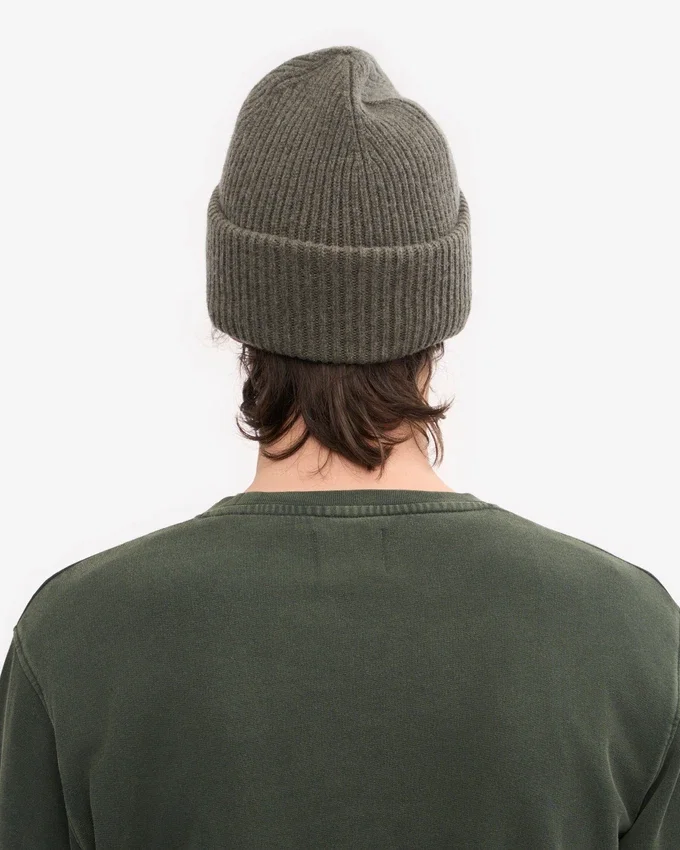 Gorro de lana merino - verde oliva apagado