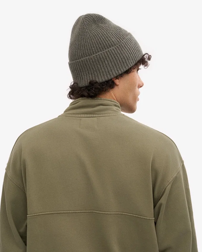 Gorro de lana merino - verde oliva apagado