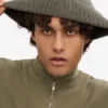 Gorro de lana merino - verde oliva apagado