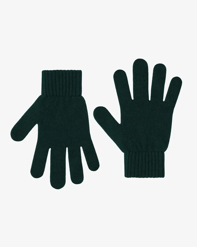 Guantes de lana merino - Verde esmeralda