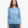Jersey clásico de lana merino para mujer - Azul mar