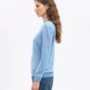 Jersey clásico de lana merino para mujer - Azul mar