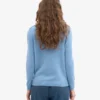 Jersey clásico de lana merino para mujer - Azul mar