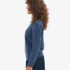 Jersey clásico de lana merino para mujer - Azul petróleo