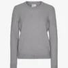 Jersey clásico de lana merino para mujer - Gris jaspeado