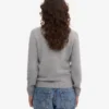 Jersey clásico de lana merino para mujer - Gris jaspeado