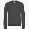 Jersey de cuello redondo de lana merino ligera - Gris lava