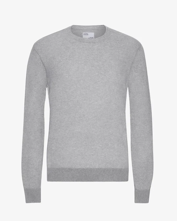 Jersey de lana merino ligera - Gris jaspeado