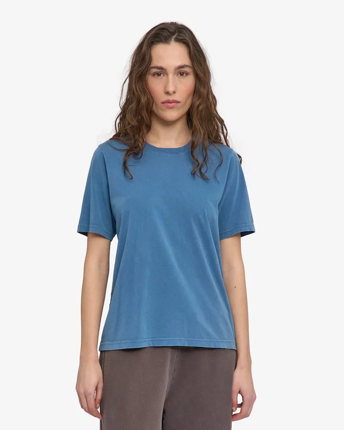 Light Organic Tee para mujer - Índigo deslavado
