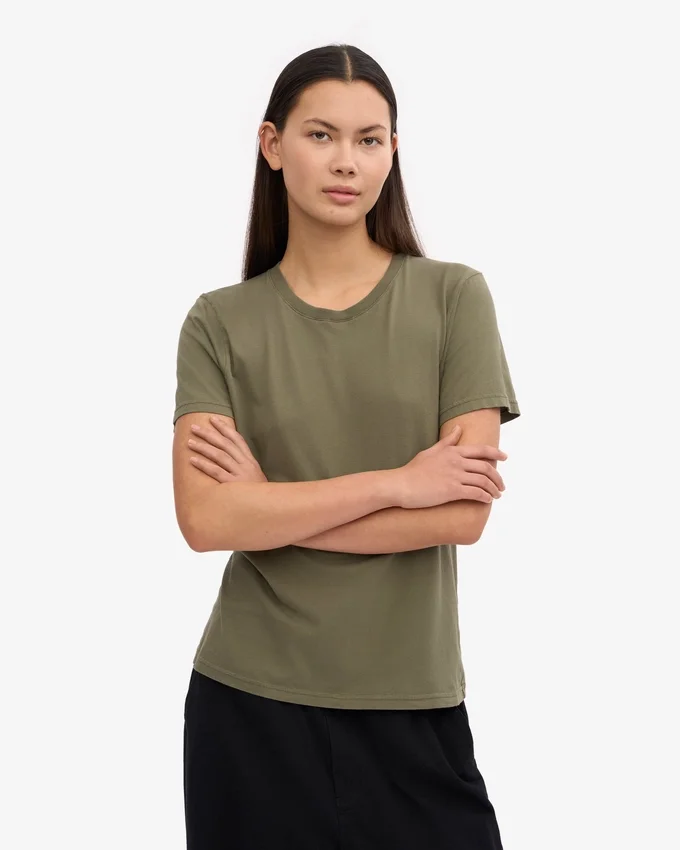 Light Organic Tee para mujer - Verde oliva apagado