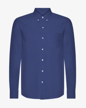 Organic Button Down Camisa - Azul marino