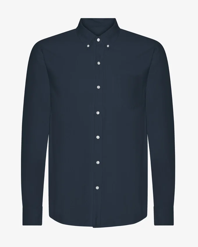 Organic Button Down Camisa - Azul marino