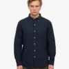 Organic Button Down Camisa - Azul marino