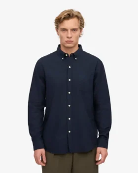 Organic Button Down Camisa – Azul marino