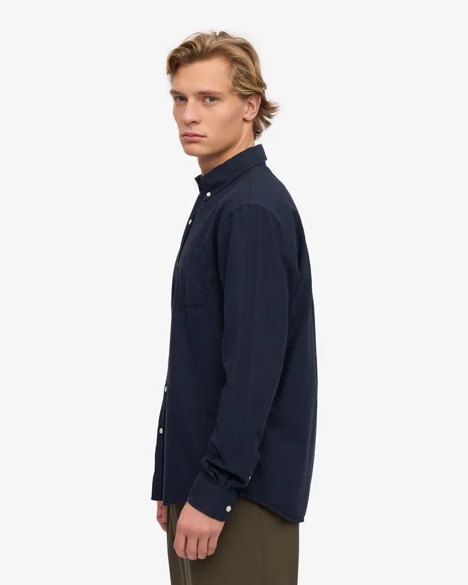 Organic Button Down Camisa - Azul marino