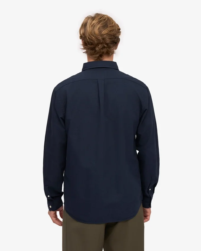 Organic Button Down Camisa - Azul marino