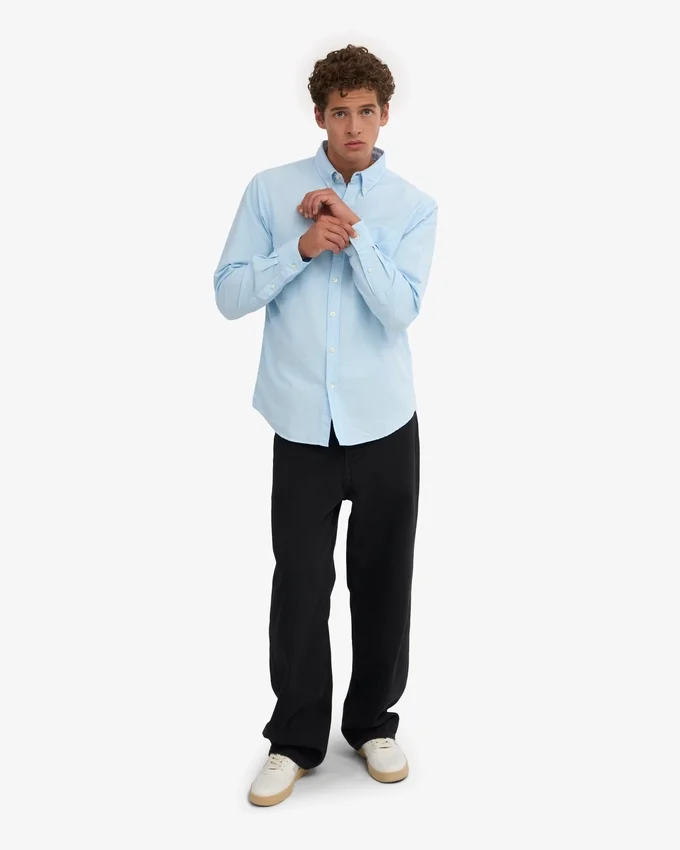 Organic Button Down Camisa - Azul polar