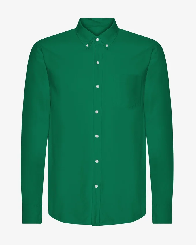 Organic Button Down Camisa - Verde Kelly