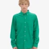Organic Button Down Camisa - Verde Kelly