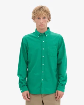 Organic Button Down Camisa – Verde Kelly