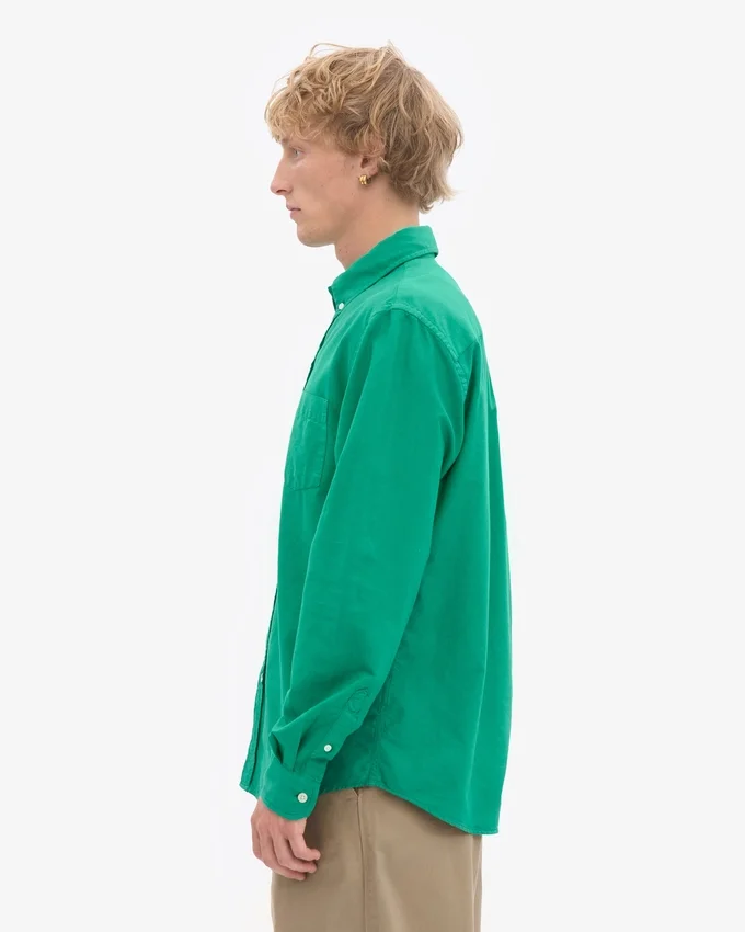 Organic Button Down Camisa - Verde Kelly