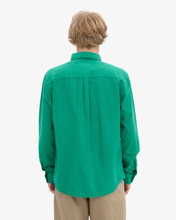 Organic Button Down Camisa - Verde Kelly