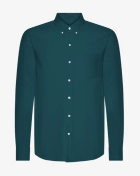 Organic Button Down Camisa - Verde océano