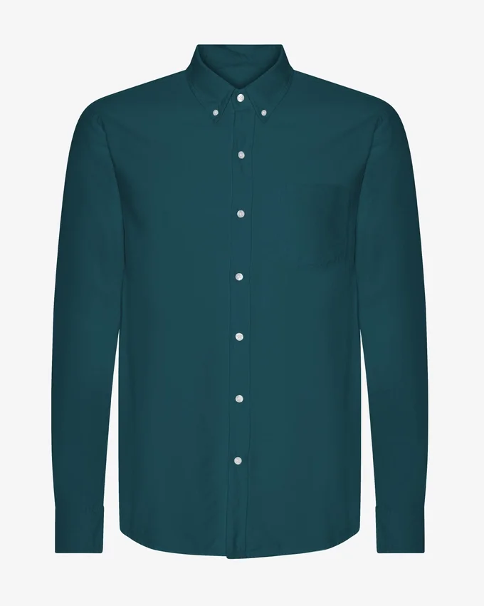 Organic Button Down Camisa - Verde océano