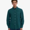 Organic Button Down Camisa - Verde océano