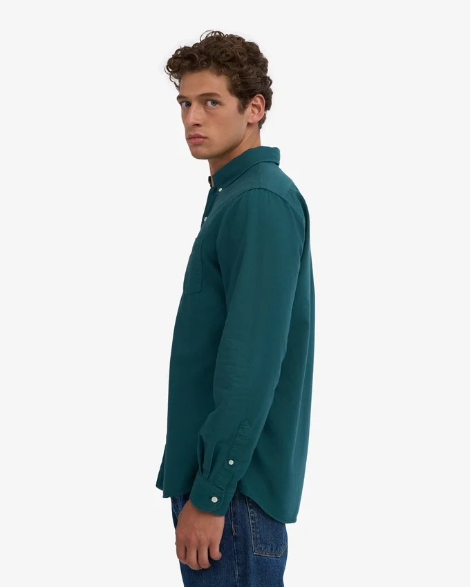 Organic Button Down Camisa - Verde océano