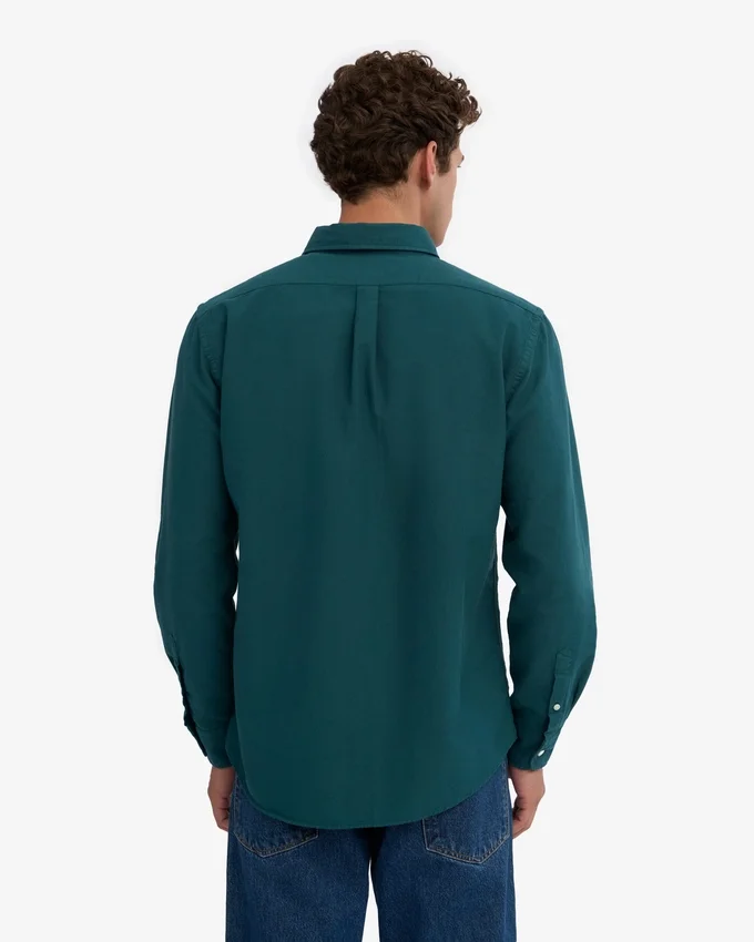 Organic Button Down Camisa - Verde océano