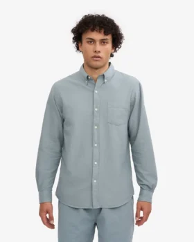 Organic Button Down Shirt – Azul acero