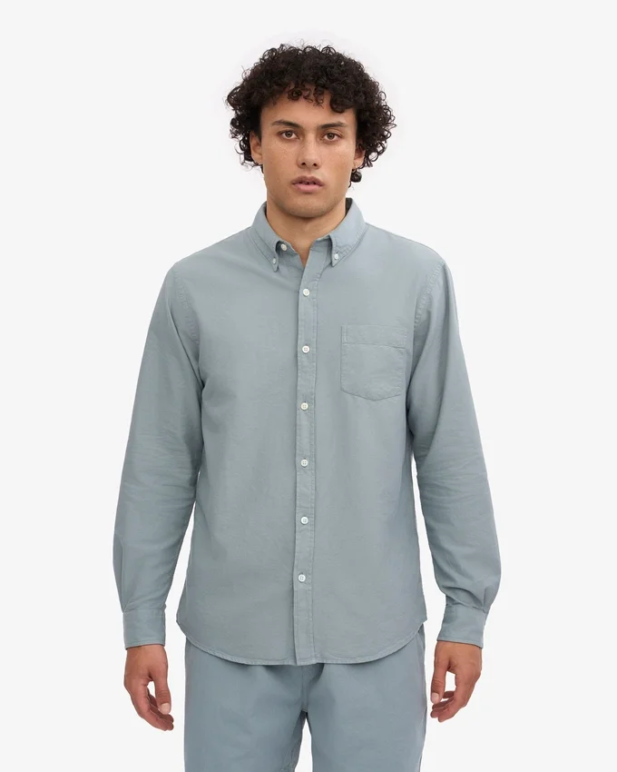 Organic Button Down Shirt - Azul acero