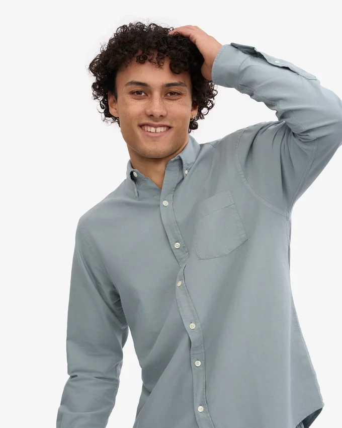 Organic Button Down Shirt - Azul acero