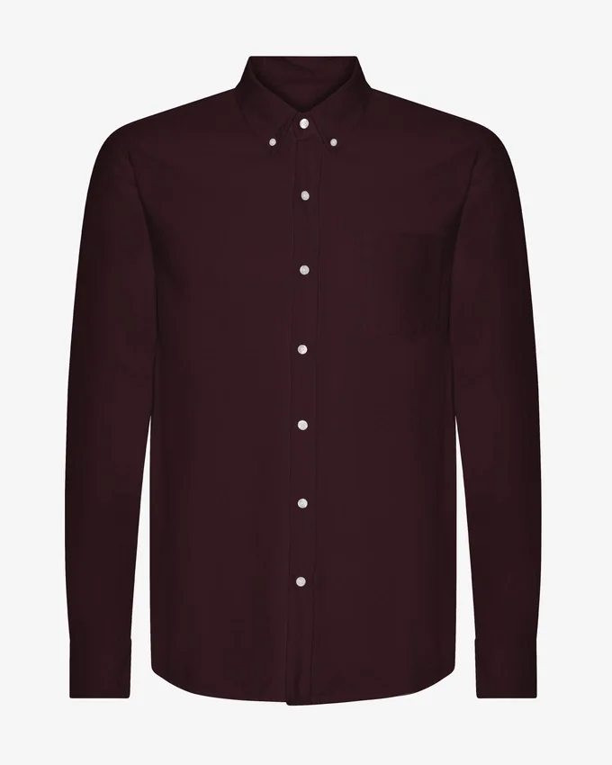 Organic Button Down Shirt - Rojo sangre de buey