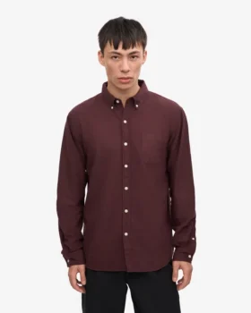 Organic Button Down Shirt – Rojo sangre de buey