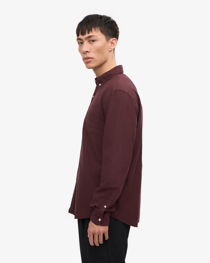 Organic Button Down Shirt - Rojo sangre de buey
