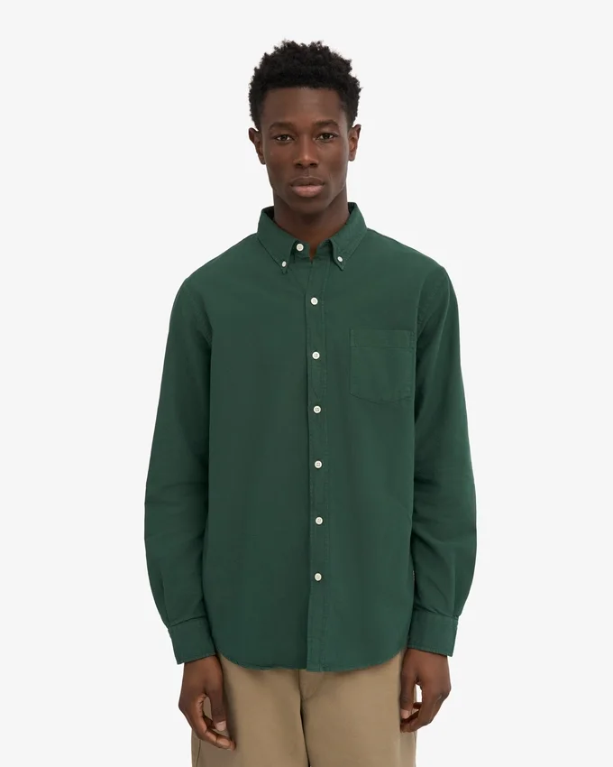 Organic Button Down Shirt - Verde esmeralda