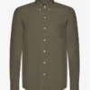 Organic Button Down Shirt - Verde oliva polvoriento
