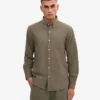 Organic Button Down Shirt - Verde oliva polvoriento