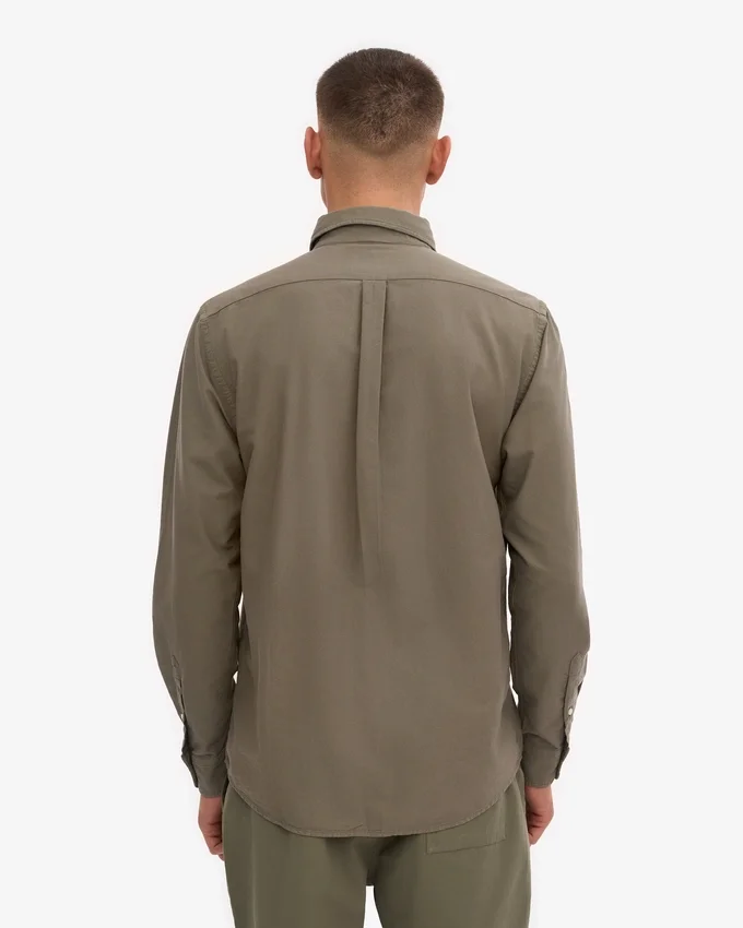 Organic Button Down Shirt - Verde oliva polvoriento