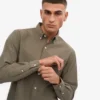Organic Button Down Shirt - Verde oliva polvoriento