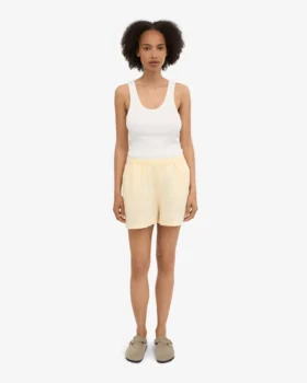 Pantalones cortos de lino – Amarillo suave