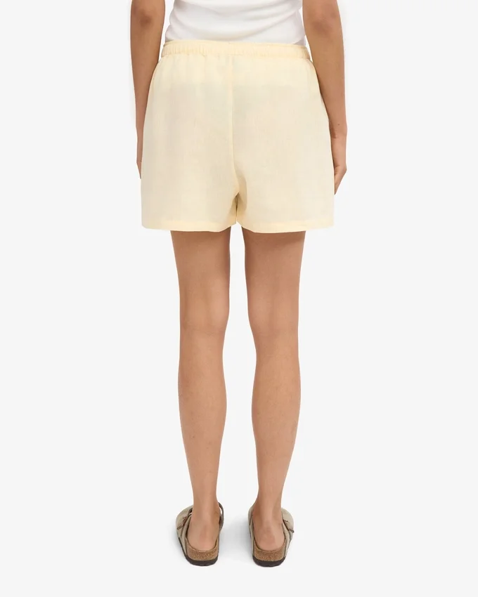 Pantalones cortos de lino - Amarillo suave