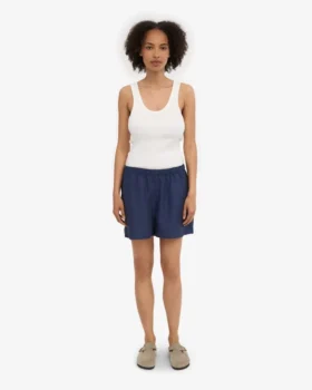 Pantalones cortos de lino – Azul marino