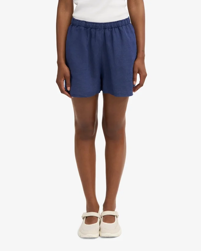Pantalones cortos de lino - Azul marino