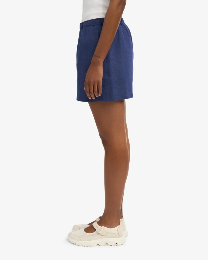 Pantalones cortos de lino - Azul marino
