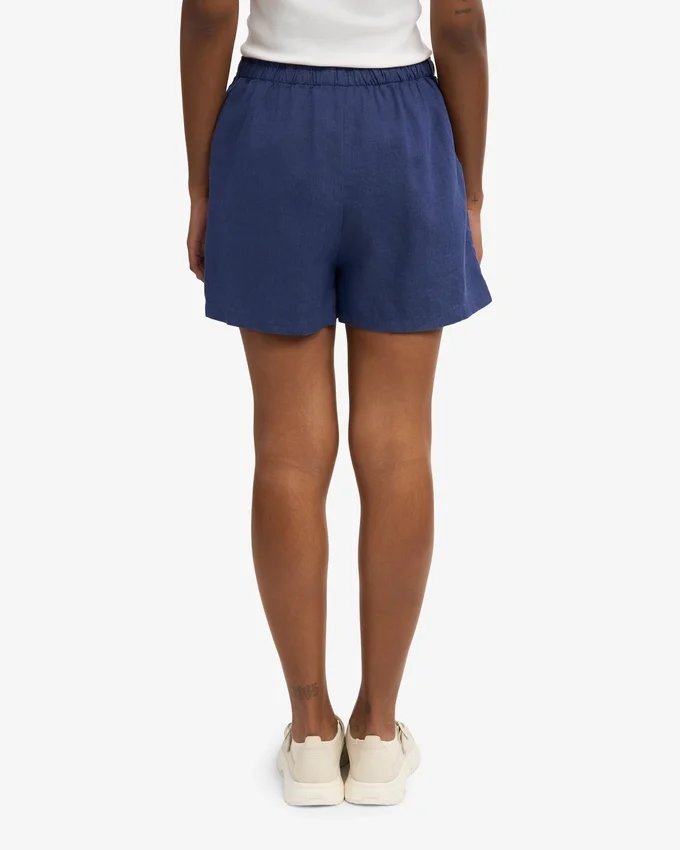 Pantalones cortos de lino - Azul marino